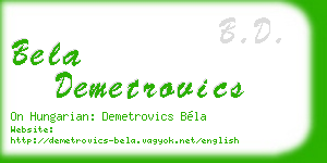 bela demetrovics business card